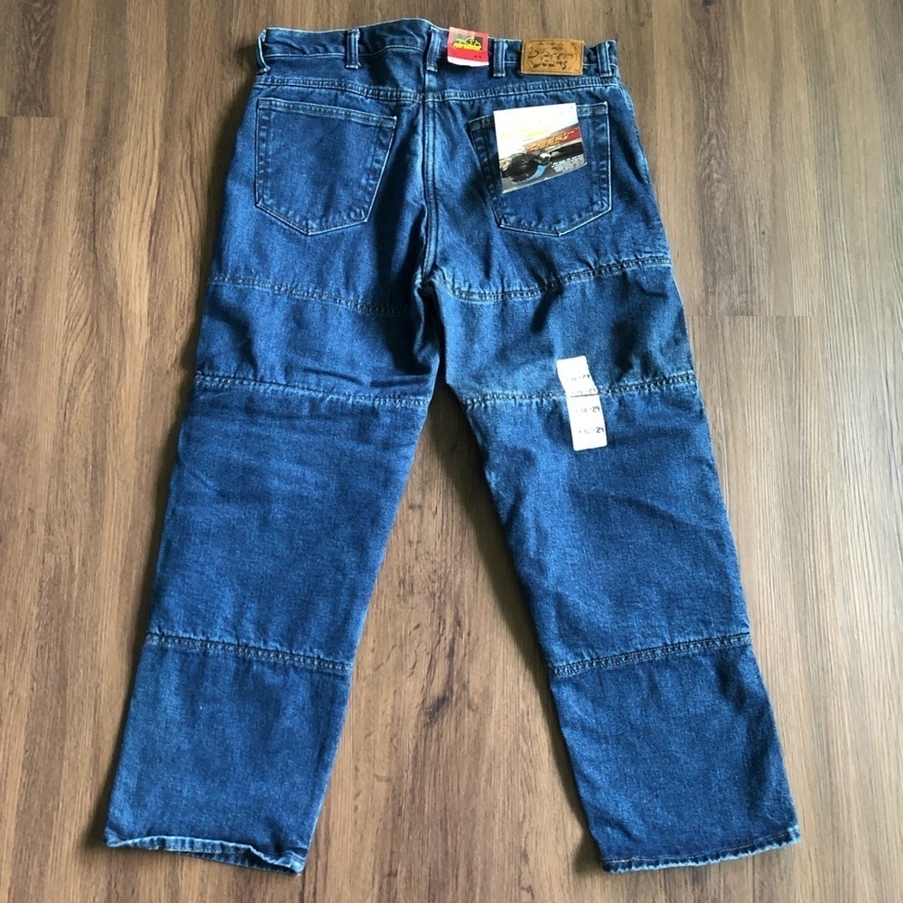 DRAGGIN JEANS Kevlar Lined 18x29 Motorcycle Pants Fast Company Vintage NWT Denim